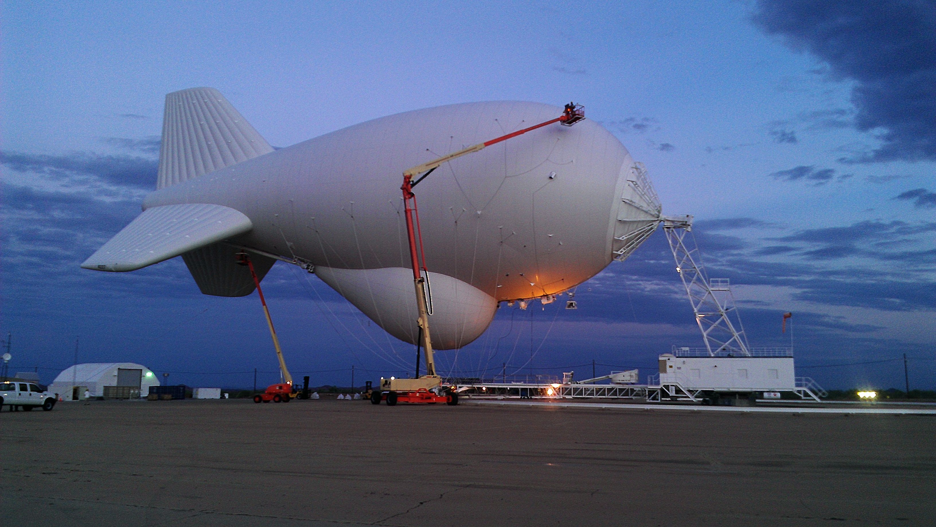 A U.S. Customs and Border Protection blimp wreckage was recovered from Quinlan, Texas, Tuesday, after 30mph winds uprooted it from its station along the southern border